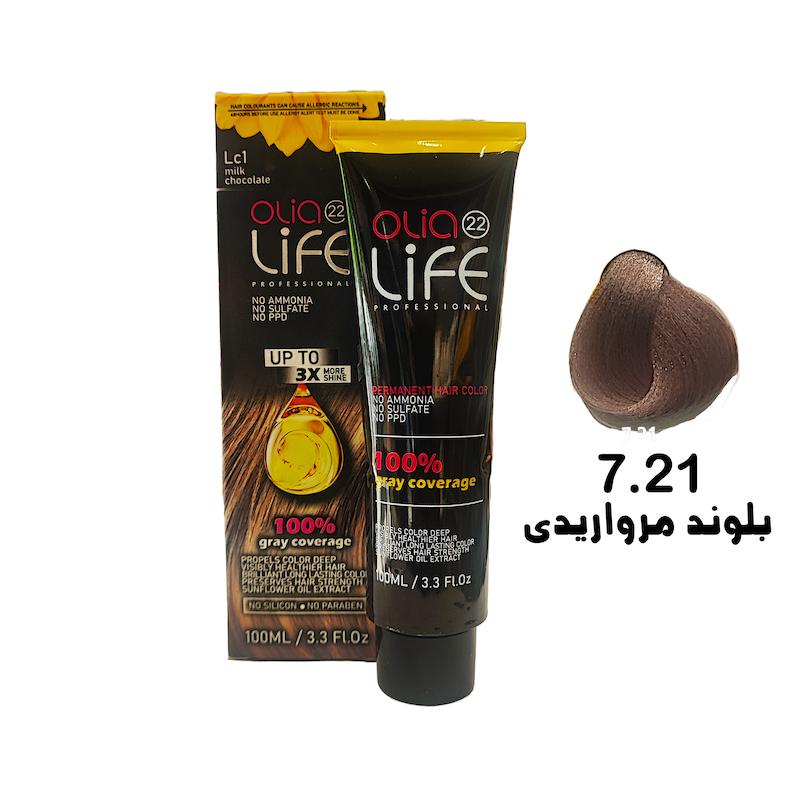رنگ مو بدون آمونیاک اولیالایف _ Olialife شماره 7.21 بلوند مرواریدی