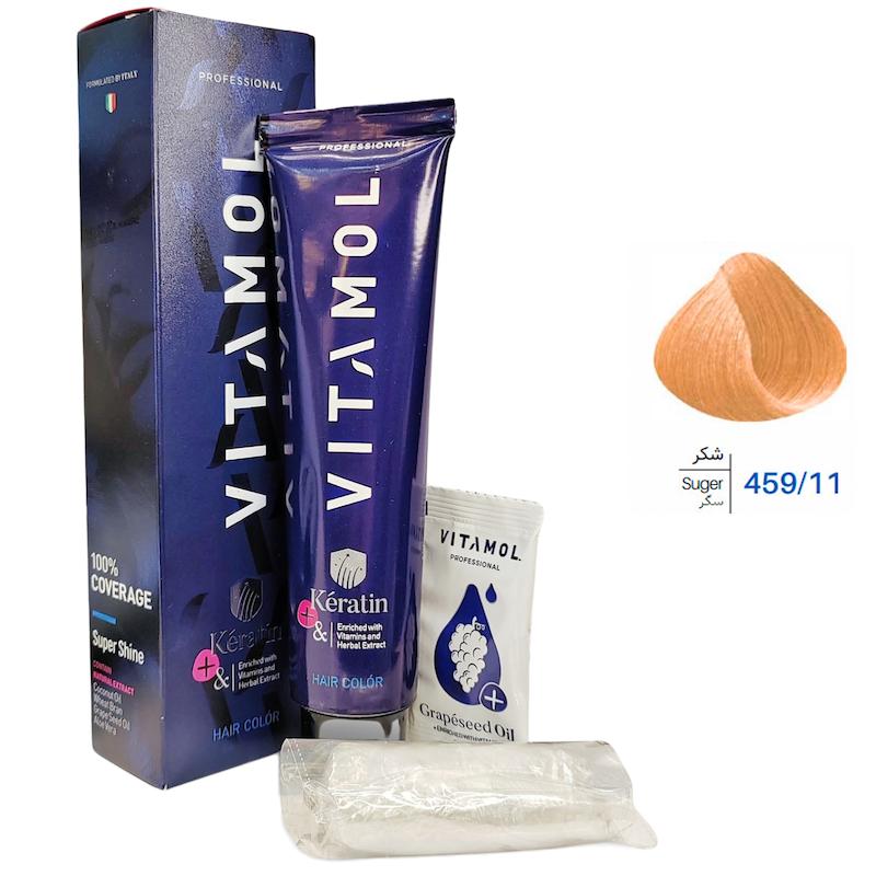 کیت رنگ مو ویتامول _ Vitamol شماره 459/11 شکر