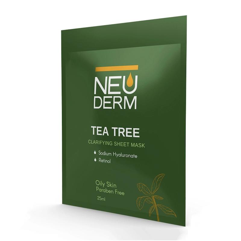 ماسک صورت ورقه ای نئودرم حاوی عصاره درخت چای سبز