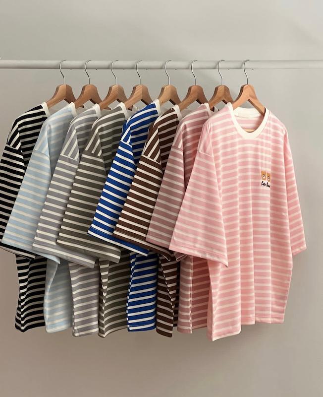 تیشرت باکسی راه راه تدی 🧸