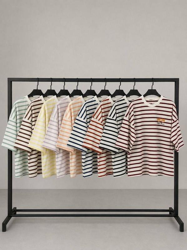 تیشرت باکسی راه راه تدی 🧸