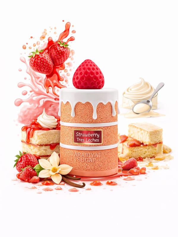 ادکلن عربیات شوگر مدل Strawberry Tres Leches 