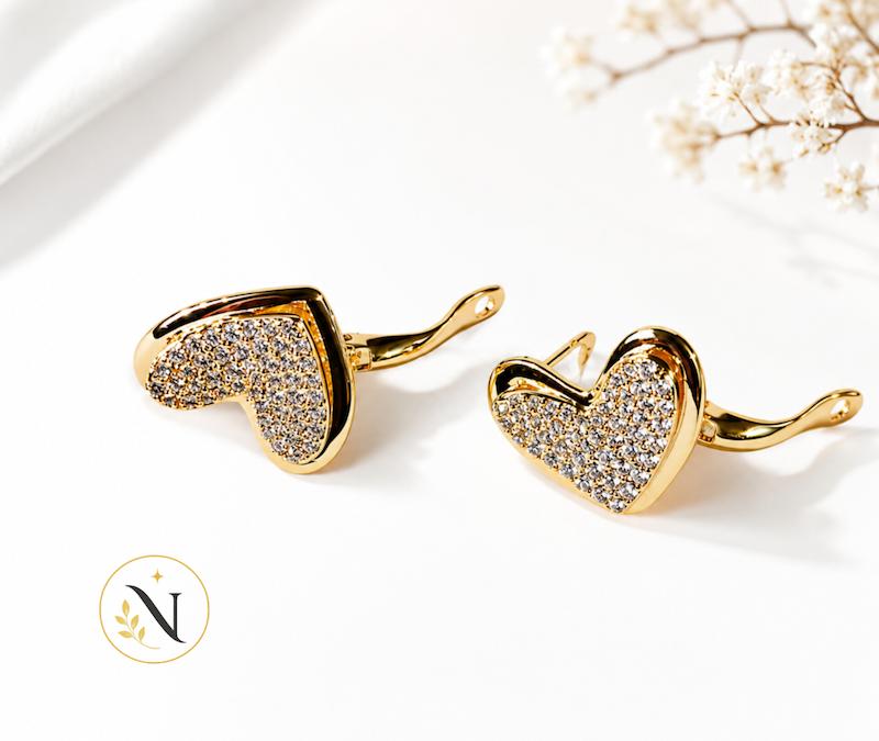 گوشواره طرح جواهر مدل Heart (ER-500)
