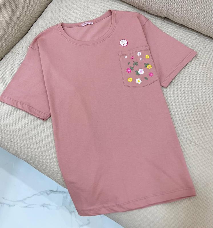 تیشرت جیب گلدوزی