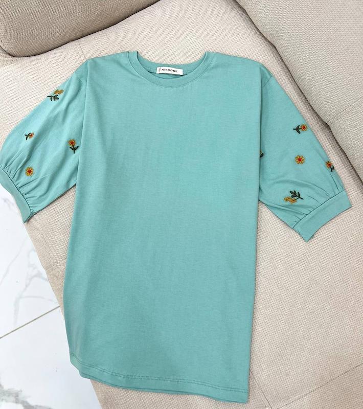 بلوز آستین سه ربع گندم