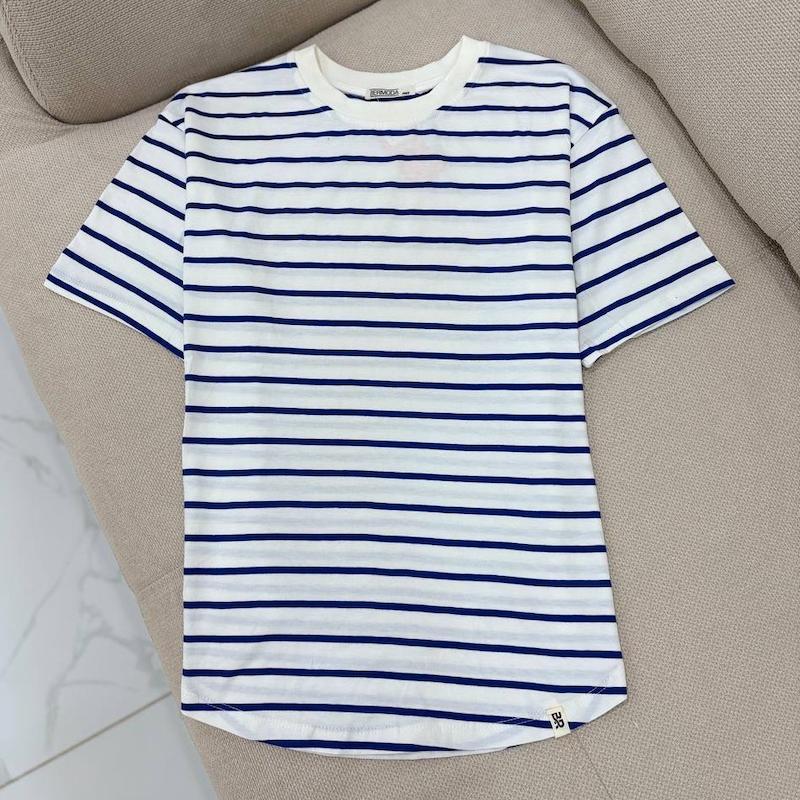 تیشرت راه راه پایین هلالی