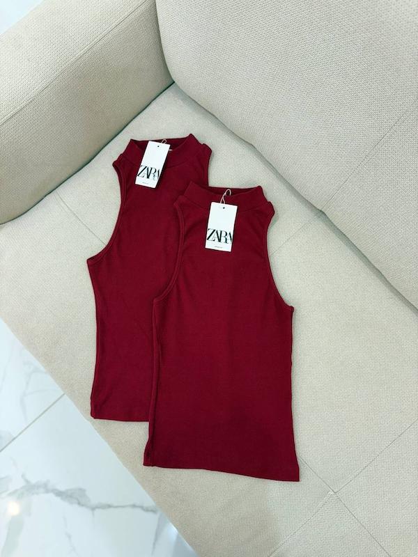 تاپ یقه ایستاده چری