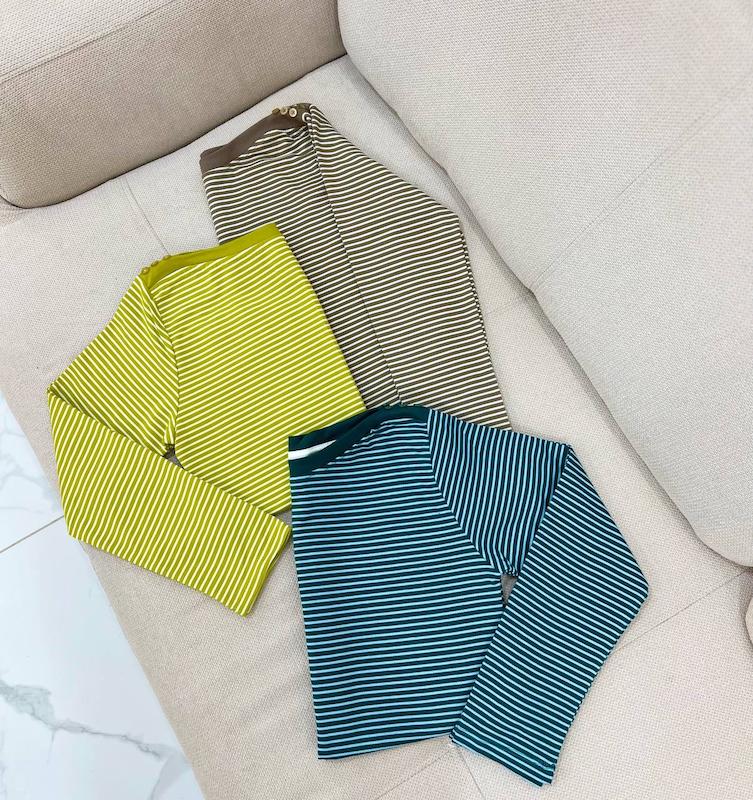 بلوز راه راه یقه قایقی