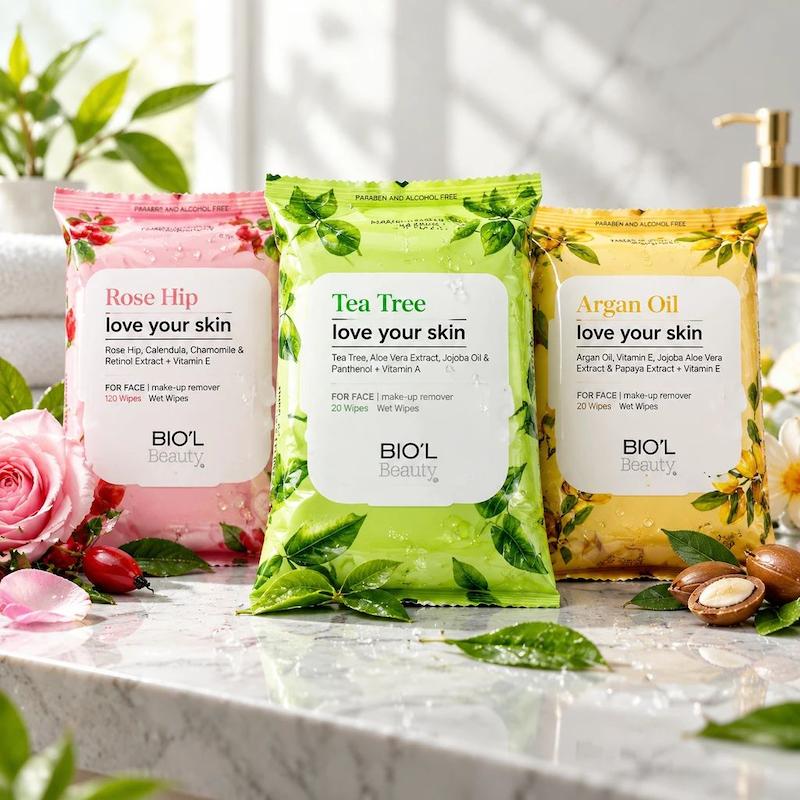 دستمال مرطوب پاک‌کننده آرایش بیول (BIO’L Beauty)