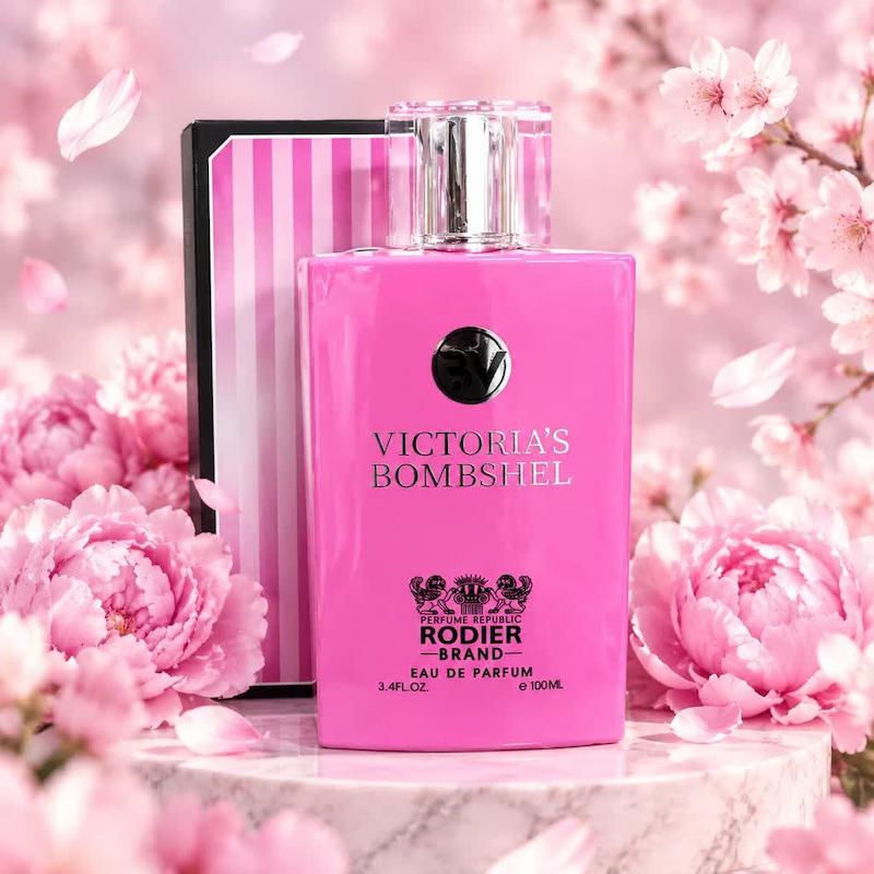 ادو پرفیوم زنانه رودیر مدل Victoria’s Bombshel حجم ۱۰۰ میلی‌لیتر (مشابه رایحه ویکتوریا سکرت بامب شل