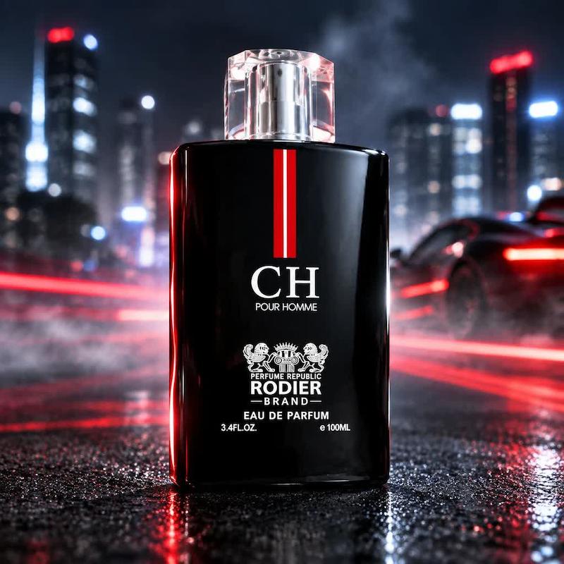 ادو پرفیوم مردانه رودیر مدل CH Pour Homme حجم ۱۰۰ میلی‌لیتر (مشابه رایحه کارولینا هررا سی اچ مردانه)