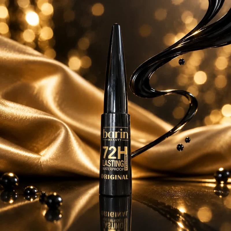 خط چشم ماژیکی ضدآب بارین بیوتی (barin BEAUTY) مدل 72H Lasting کاملاً مشکی مات