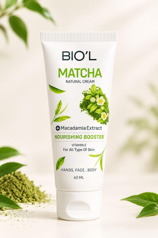 کرم مرطوب‌کننده بیول مدل Matcha حاوی عصاره ماکادمیا و ویتامین E حجم ۶۰ میلی‌لیتر