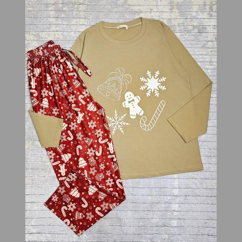 ست بلوز شلوار کریسمسی کد ۹۴۵