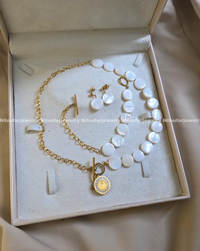 سرویس سکه ای صدفی استیل