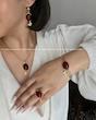 سرویس عقیق سرخ بیضی طرح طلا