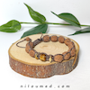 دستبند رودراکشا هماگر (هماتیت و چشم ببر)
