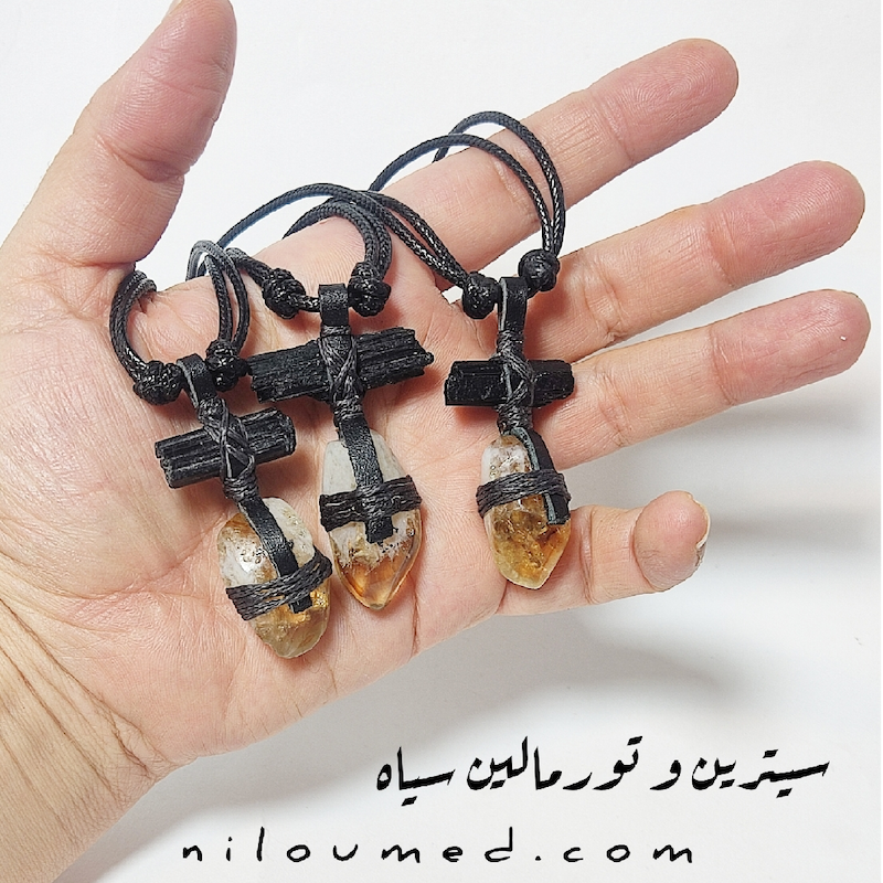 گردنبند ثروت و محافظت (سیترین و تورمالین)