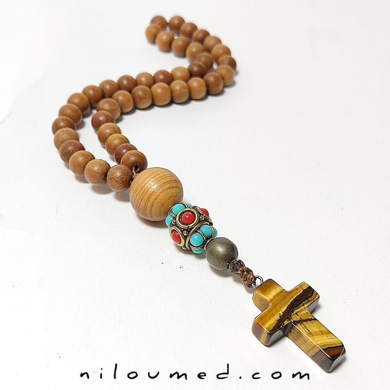 تسبیح 40 عددی آرامش و انرژی (سندل و چشم ببر)