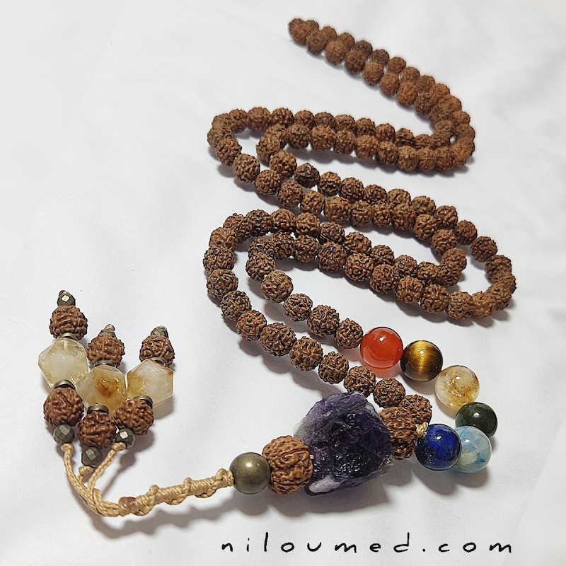 تسبیح رودراکشا و هفت چاکرا پاکسازی چاکراها و محافظ هاله‌ی انرژی کد 62