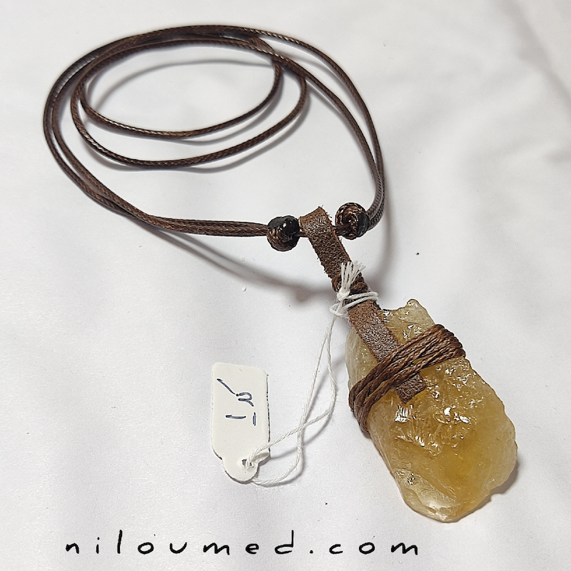 گردنبند سیترین سنگ برکت ثروت و فراوانی کد 1