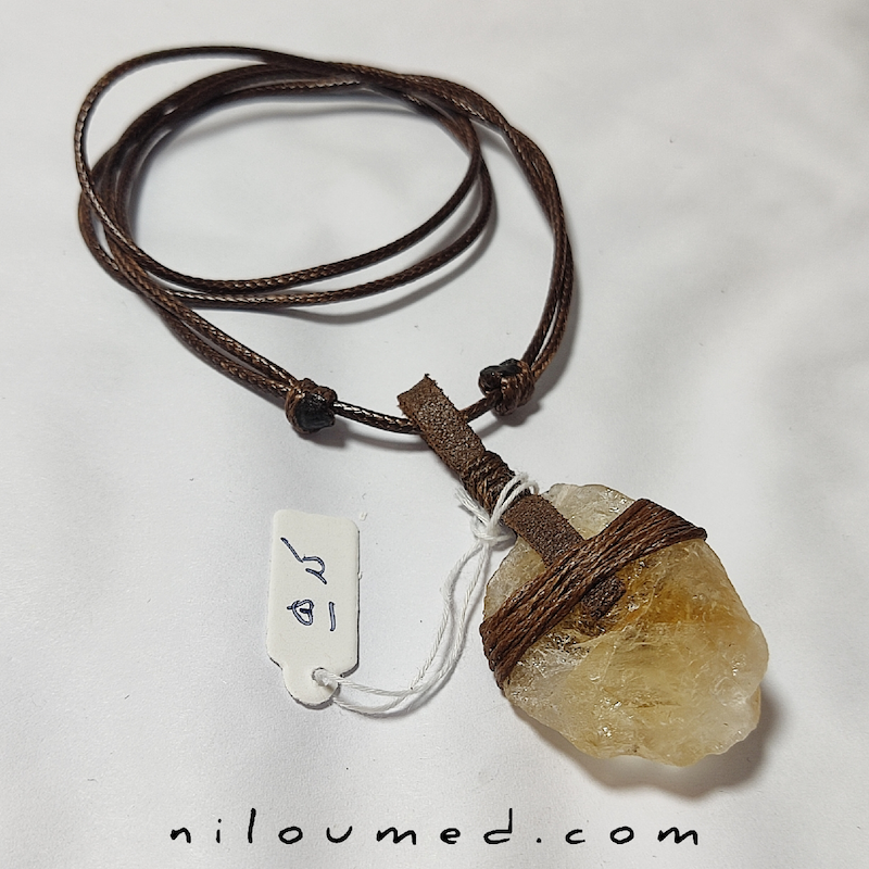 گردنبند سیترین سنگ برکت ثروت و فراوانی کد 5