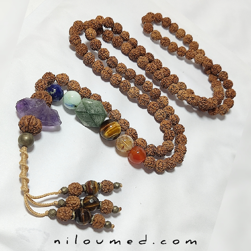 تسبیح رودراکشا و هفت چاکرا پاکسازی چاکراها و محافظ هاله‌ی انرژی کد 66