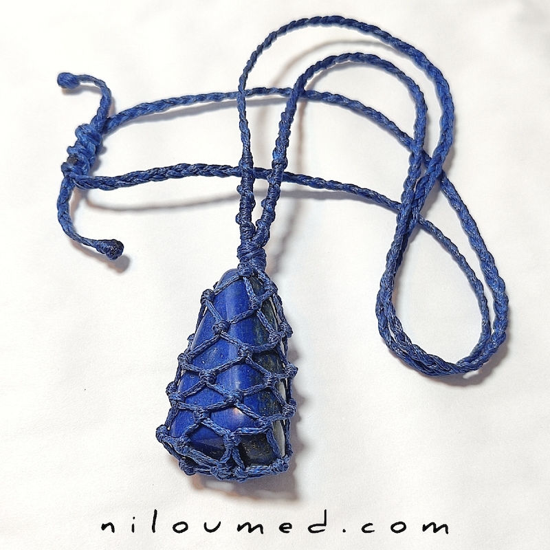 گردنبند لاجورد اصل افغانستان سنگ‌ سخنوری کد 104