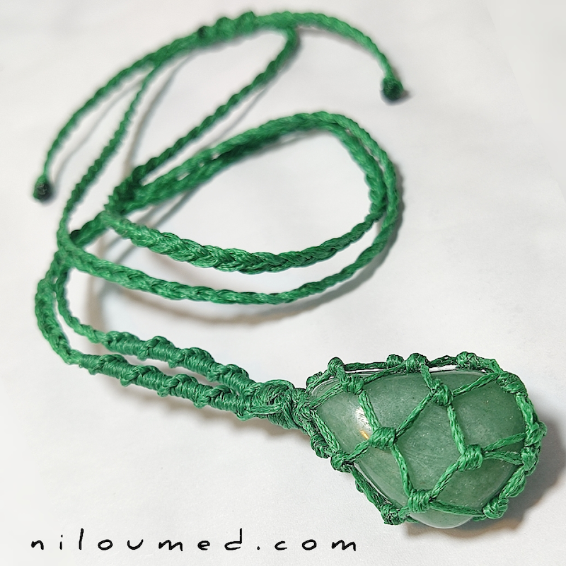 گردنبند اونتورین سبز سنگ شانس و اقبال کد 112