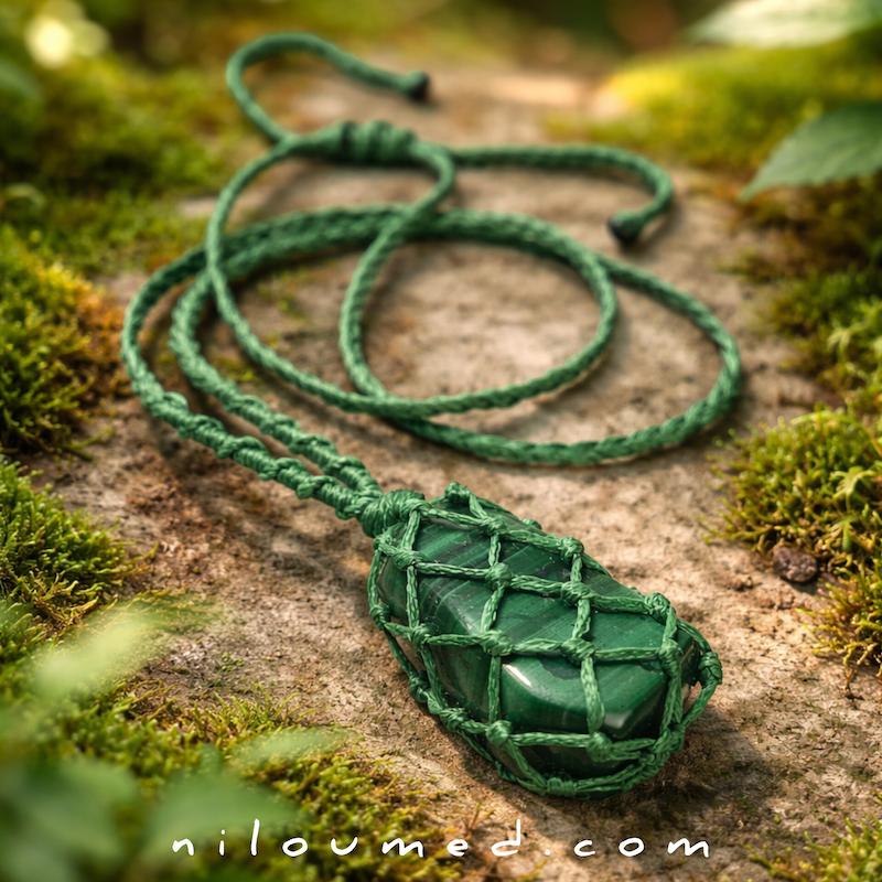 گردنبند مالاکیت اصل کنگو ضد چشم زخم قوی کد 121