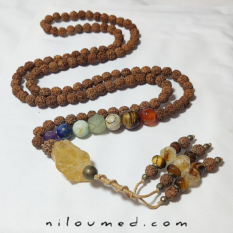 تسبیح رودراکشا و هفت چاکرا پاکسازی چاکراها و محافظ هاله‌ی انرژی کد 122