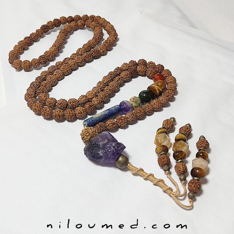 تسبیح رودراکشا و هفت چاکرا پاکسازی چاکراها و محافظ هاله‌ی انرژی کد 123