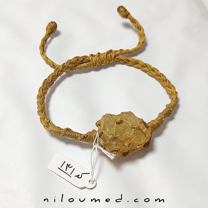 دستبند سیترین سنگ برکت ثروت و فراوانی کد 131