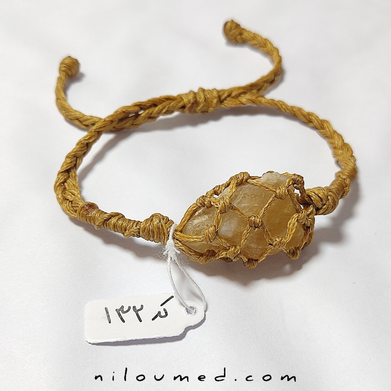 دستبند سیترین سنگ برکت ثروت و فراوانی کد 132