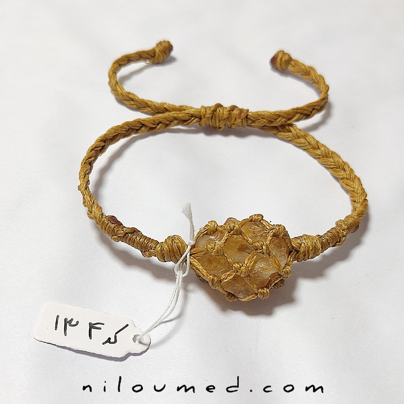 دستبند سیترین سنگ برکت ثروت و فراوانی کد 134