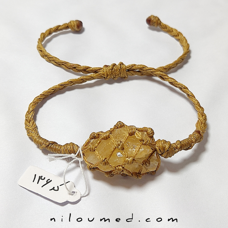 دستبند سیترین سنگ برکت ثروت و فراوانی کد 136