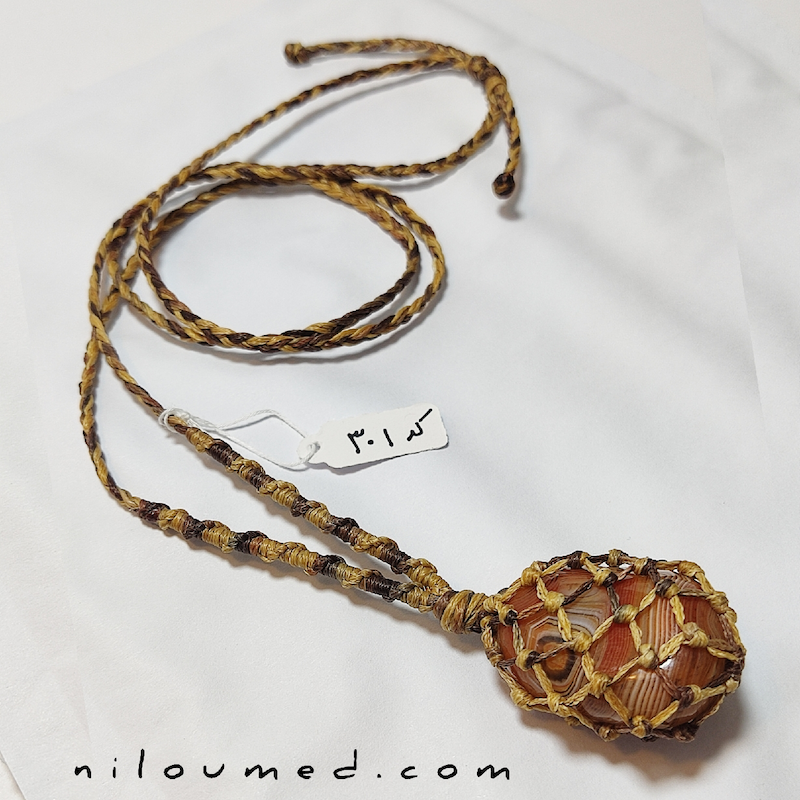 گردنبند محافظت شانس برکت روزی ـ عقیق سلیمانی کد 301