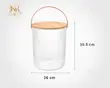 سطل برنج شیاردار ۱۲ لیتری درب چوبی لیمون کد ۲۴۵۵  
