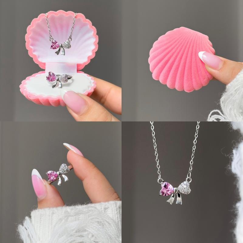 نیم ست پاپیون Pink 💖🌸