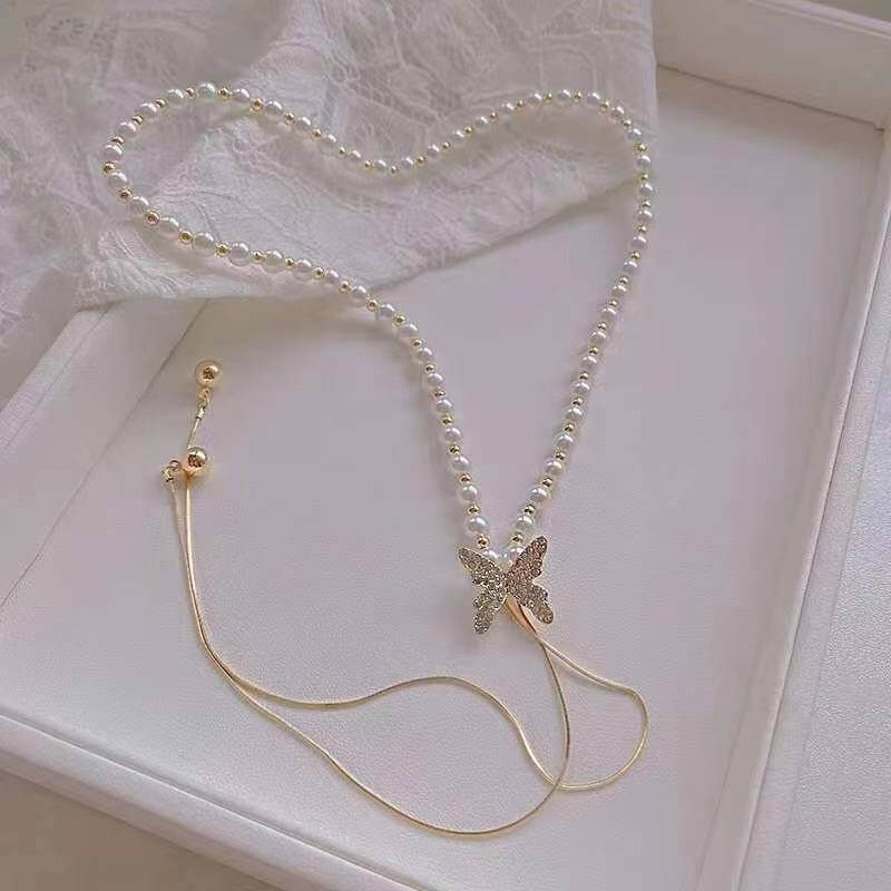 گردنبند پروانه و مروارید