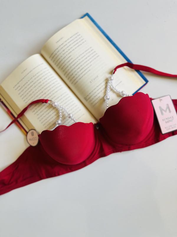 سوتین اسفنجی بند مرواریدی