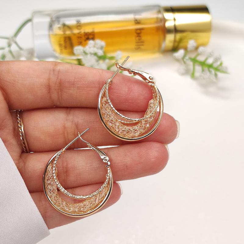 گوشواره حلقه ای فیوژن دار 075