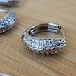 گوشواره حلقه ای نقره ای نگین دار 002