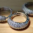 گوشواره حلقه ای نقره ای نگین دار 002