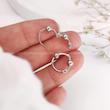 گوشواره حلقـه ای ریز گـوی دار ژوپینگ سیلــور 006