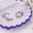 گوشواره حلقـه ای ریز گـوی دار ژوپینگ سیلــور 006