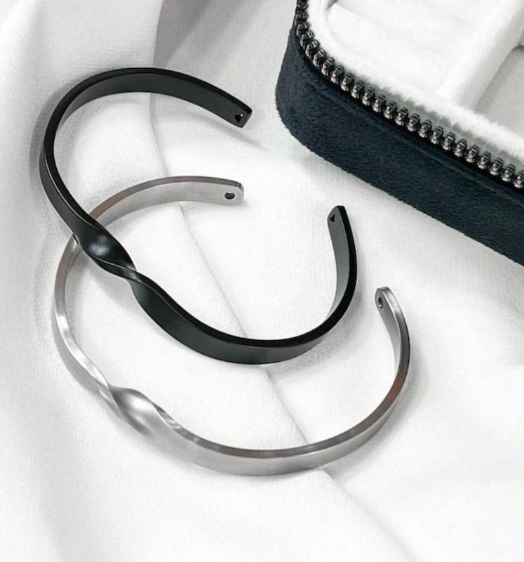 دستبند بنگل نیم پیچ استیل