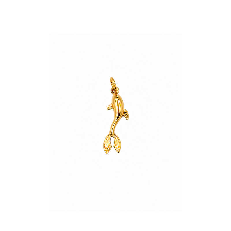 آویز طلا طرح ماهی موج دار  H-0500012