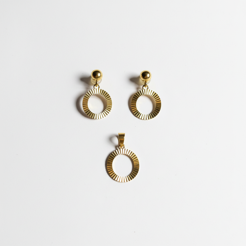 نیم ست طلا دایره تراش کد ۱۰-۴