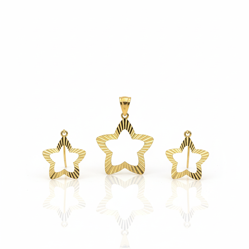 نیم ست طلا ستاره تراش کد ۸-۴